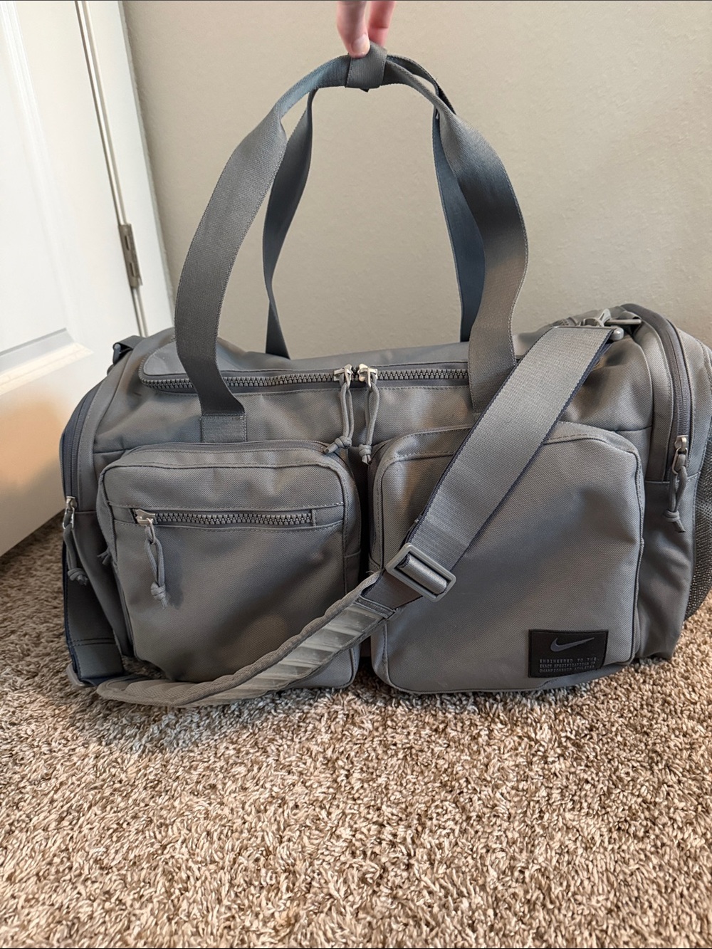 Nike Utility Power Training Duffel Bag Medium 'Grey'